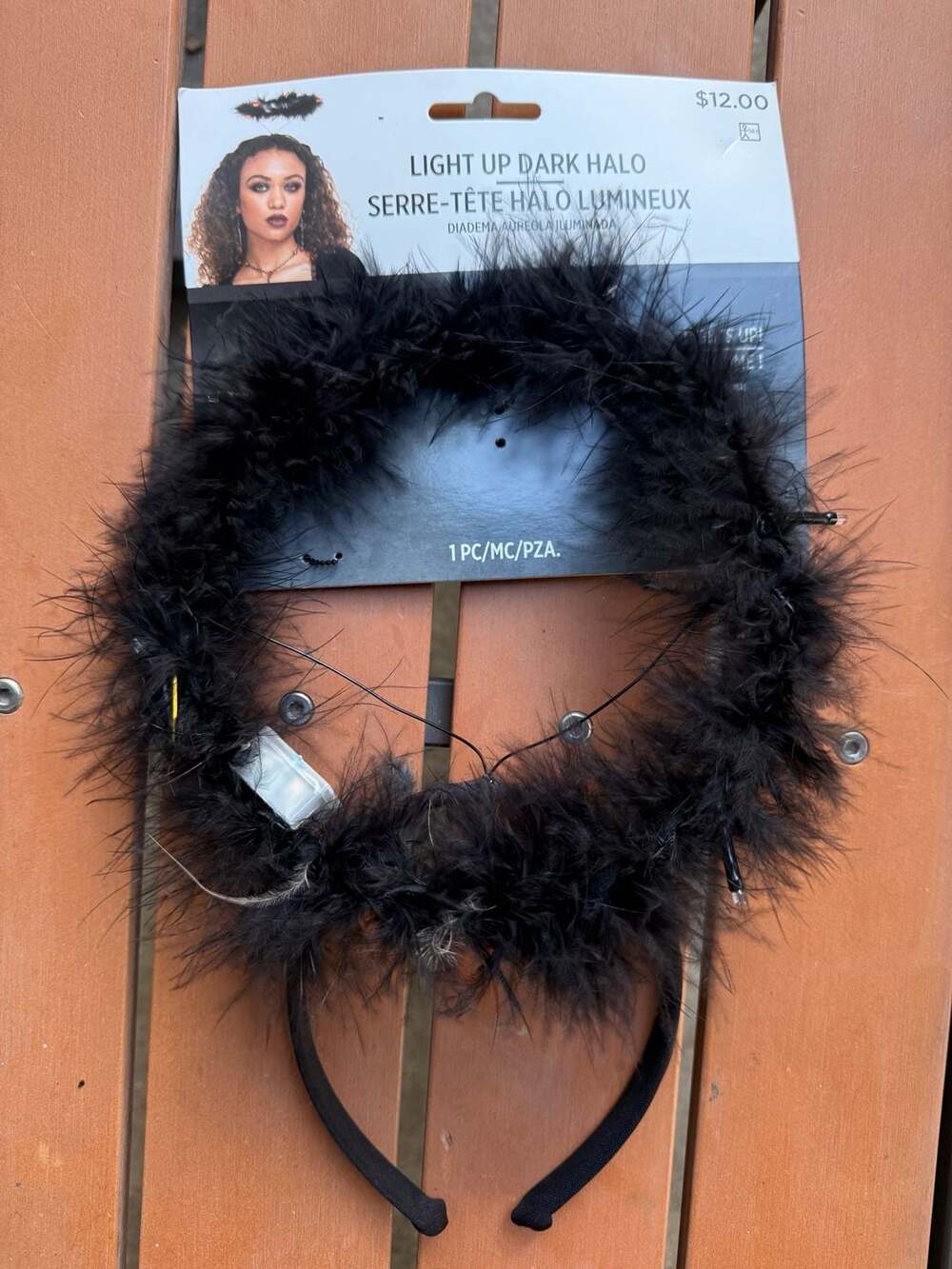 Light Up Dark Halo Black Feather Headband